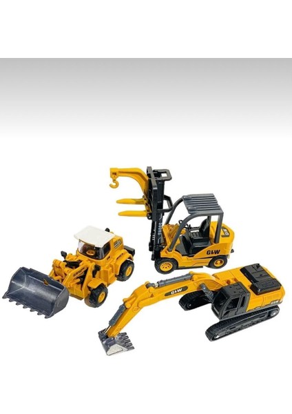 Vardem Inşaat Seti Forklift Kepçe Buldozer 3’lü Metal Oyuncak Seti – 1:55 Ölçekli fiyatları
