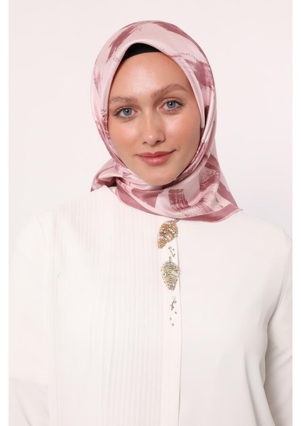 Pembe Fırça Izi Desen Twill Ipek Eşarp fiyatları