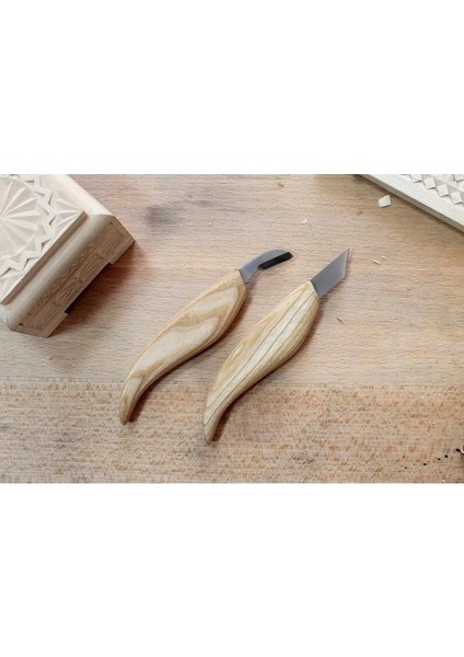 Beavercraft S04 Geometrik Ahşap Oyma Bıçağı Seti, 4 Parça