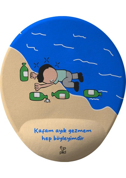 Kafam Ayık Gezmem Bilek Destekli Mousepad