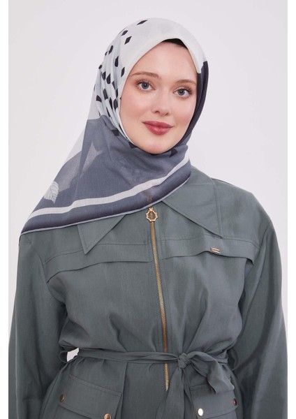 Gri Yaprak Desen Pamuk Eşarp fiyatları