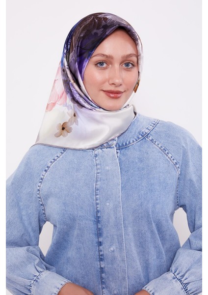 A.gri Çiçek Desen Sura Ipek Eşarp modelleri