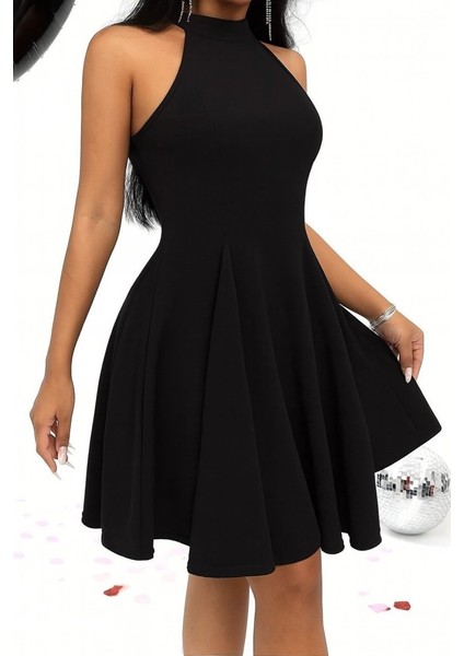 Kadın Omuzlardan Açık Daire Yakalı Janjan Krep Elbise fırsatları