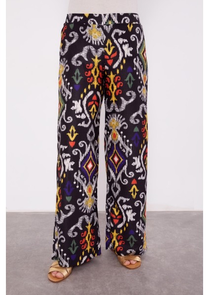Siyah Etnik Desen Salaş Pantolonlu Takım indirimleri
