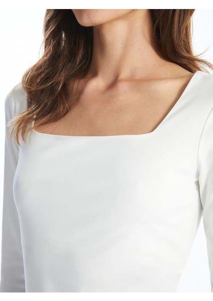 Lcwaıkıkı Basic Ekru Kare Yaka Kadın Body modelleri