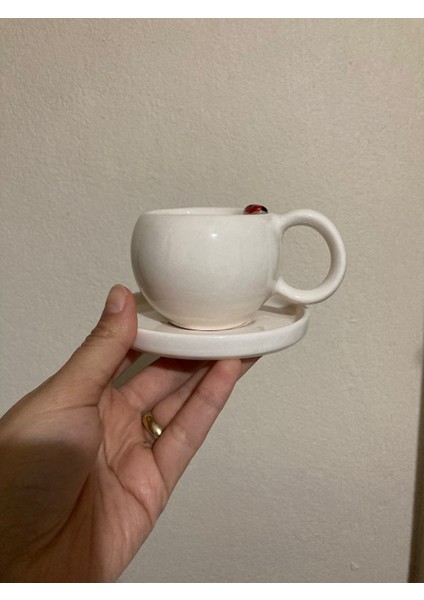 El Yapımı Uğur Böcekli Seramik Fincan fiyatları