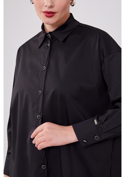 Siyah Düğme Detaylı Gömlek indirimleri