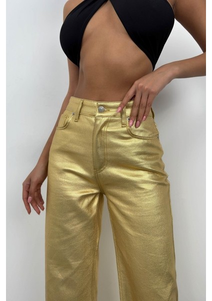 Metalik Yüksek Bel Pantolon fırsatları