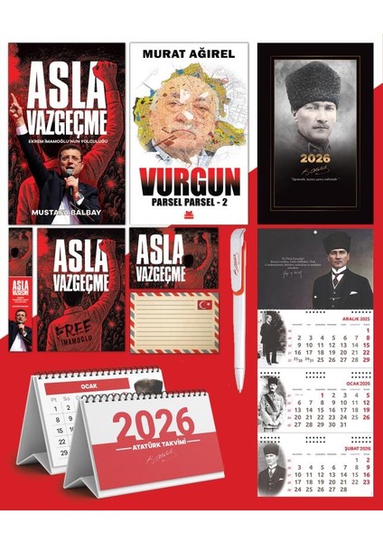 Asla Vazgeçme - Ayraç - Kartpostal - Poster - Vurgun - Parsel Parsel 2 - 2026 Ajanda Komutan - Gazi Duvar Takvimi - Masa Takvimi