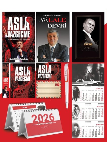 Asla Vazgeçme - Ayraç - Kartpostal - Poster - Sü-Lale Devri - 2026 Ajanda Gazi Paşa - Imza Duvar Takvimi - Masa Takvimi