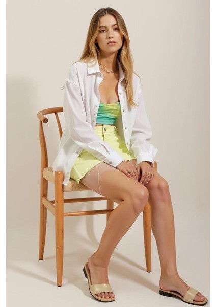 Kadın Uzun Kollu Oversize Gömlek fiyatları