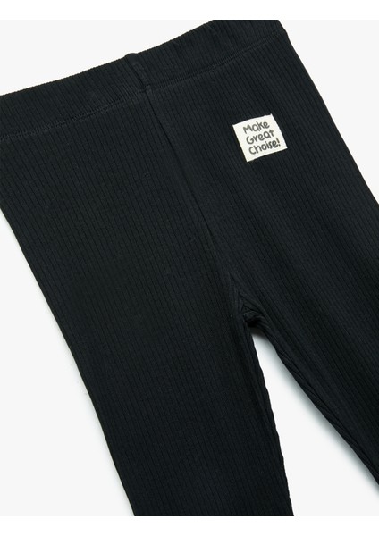 Pamuklu Kaşkorse Ribana Detaylı Bilek Boy Tayt modelleri