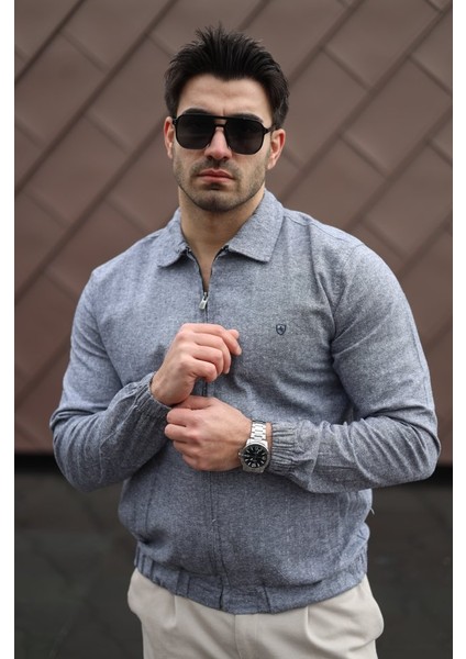 Erkek Pamuklu Keten Kumaş Ceket