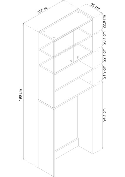Plato Çamaşır Makinesi Dolabı 4 Raflı 2 Kapaklı Çamaşır Makinesi Dolabı Banyo Dolabı indirimleri