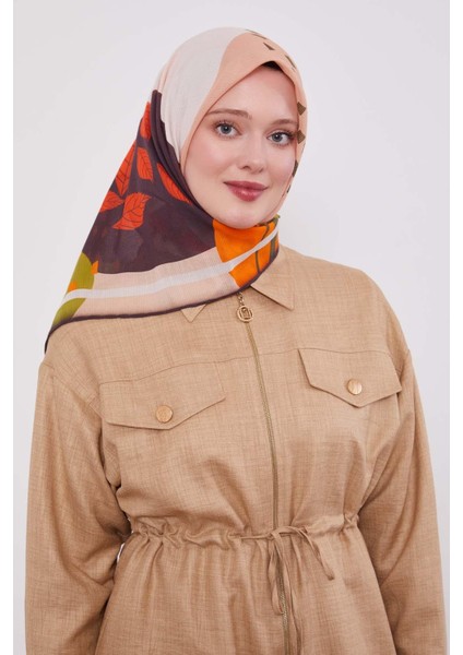 Yağ Yeşili Yaprak Desen Pamuk Eşarp fiyatları