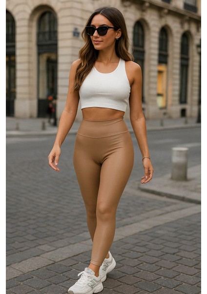 Kadın Yüksek Bel Içi Şardonlu Fırsat Ürün Toparlayıcı Tayt