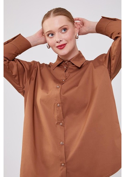 Kahve Düğme Detaylı Gömlek fırsatları