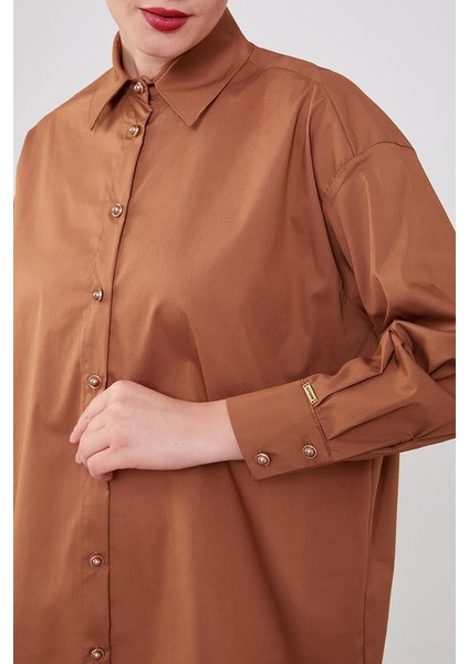 Kahve Düğme Detaylı Gömlek indirimleri
