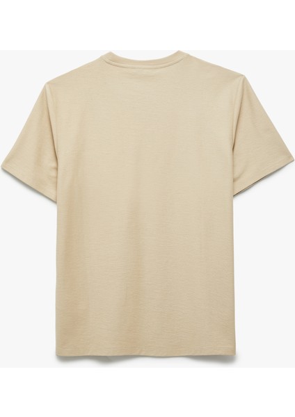 Regular Fit Kısa Kollu Pamuklu Cep Detaylı Bisiklet Yaka Basic Tişört fiyatları