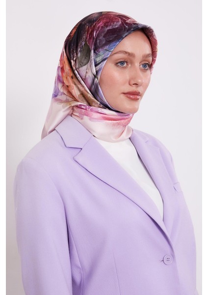 Pembe Çiçek Desen Sura Ipek Eşarp fiyatları