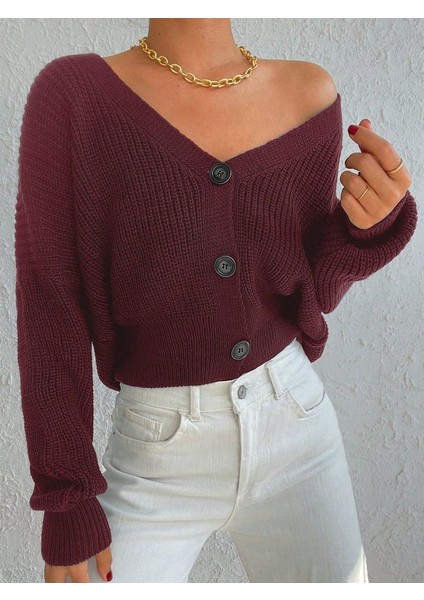 Kadın Uzun Kollu Üç Düğmeli Triko Hırka fiyatları