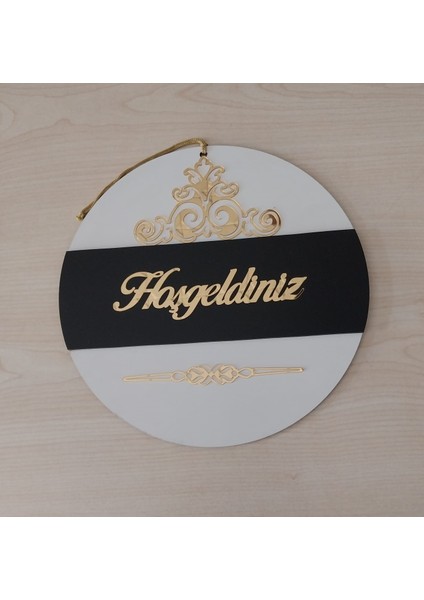 Desenli Hoşgeldiniz Yazılı Aynalı Pleksi Ahşap Kapı Süsü fiyatları