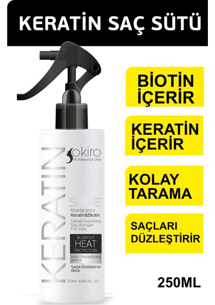 Besleyici Onarıcı Düzleştirici Keratin ve Biotinli Saç Fön Sütü 250 Ml.