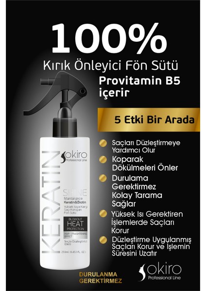 Besleyici Onarıcı Düzleştirici Keratin ve Biotinli Saç Fön Sütü 250 Ml. fiyatları