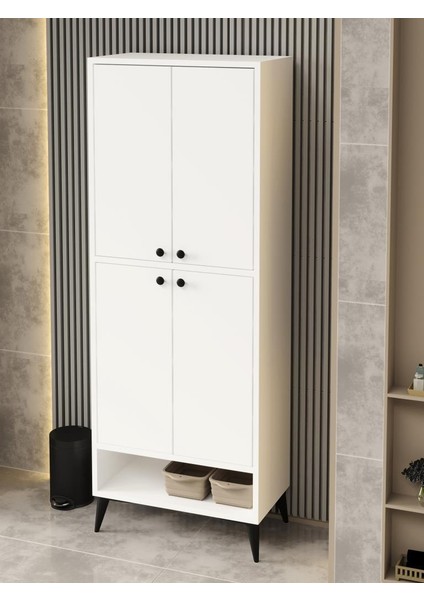 KuzeyLife Stepra 4 Kapaklı 9 Raflı Çok Amaçlı Dolap – Ayakkabılık & Kiler Dolabı fırsatları