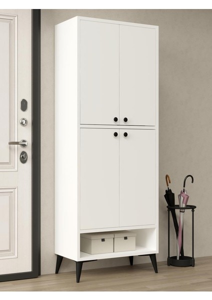 KuzeyLife Stepra 4 Kapaklı 9 Raflı Çok Amaçlı Dolap – Ayakkabılık & Kiler Dolabı indirimleri