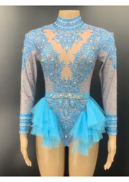Dantel Bodysuit, Dansçı Body, Dansçı Kostüm, Mesh Ruffles Latin Dans Kostümü, Dansçı Mayosu fiyatları