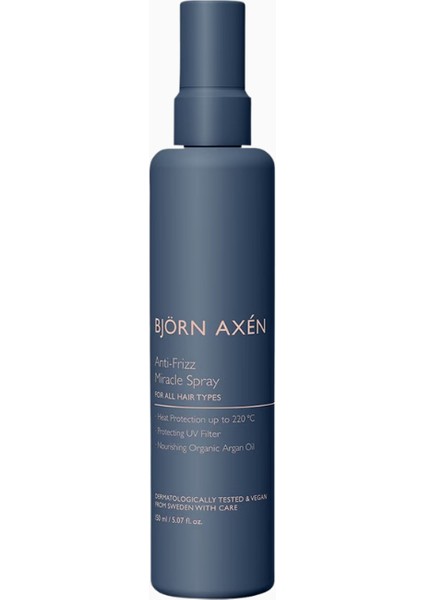 Björn Axén Anti Frizz Mucize Sprey, Kabarmaya Karşı Durulanmayan Saç Bakımı ve Isıl Koruma