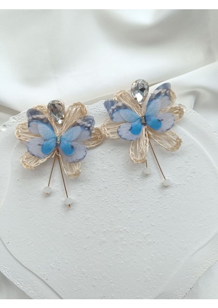 Hasırlı Kelebek Küpe