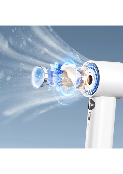 WI-FS016 Dijital LED Göstergeli Soğutucu El Fanı Beyaz