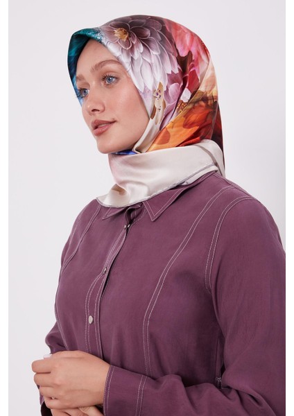 Gümüş Çiçek Desen Sura Ipek Eşarp fiyatları