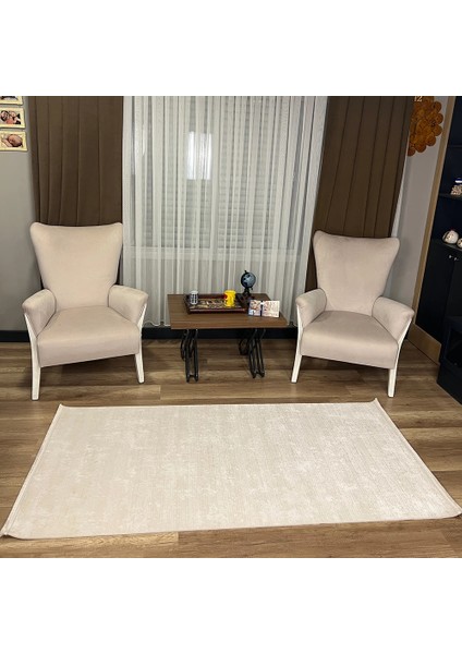 Aria 1124 Krem Pamuk Tabanlı Modern Halı