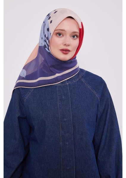 Mor Yaprak Desen Pamuk Eşarp fiyatları