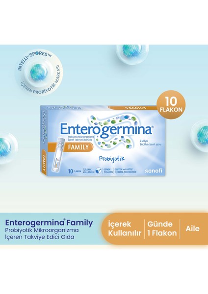 Aile 10 Flakon 4 Milyar Bacillus Clausii Sporu İçeren Probiyotik