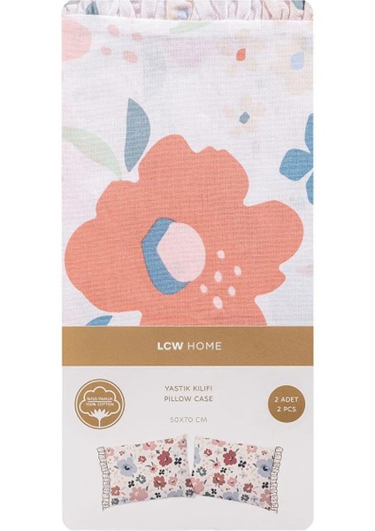 Lcw Home Çiçek Baskılı Yastık Kılıfı 2'li 50X70 cm (W5) fırsatları
