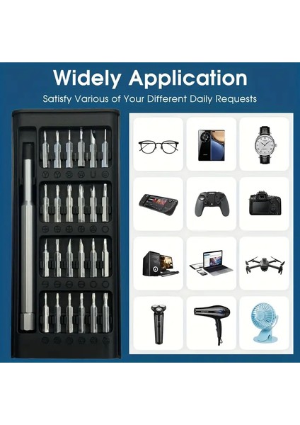 24 Parça Saatçi Pc Telefon Gözlük Mıknatıslı Tornavida Seti Özel Kutulu Aliminyum Sap fırsatları