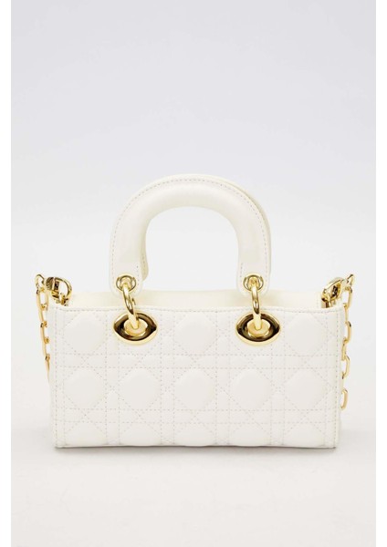 Krem Zincir Askı Aksesuarlı El Çantası fırsatları