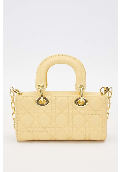 Sarı Zincir Askı Aksesuarlı El Çantası fırsatları