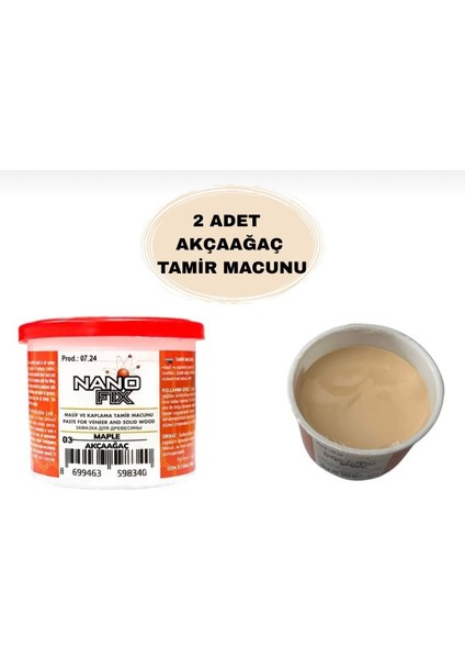 Mobilya Ahşap Tamir Macunu 200GR 2 Adet Akçaağaç