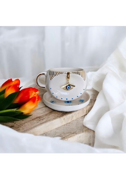 El Yapımı Nazargöz Seramik Fincan