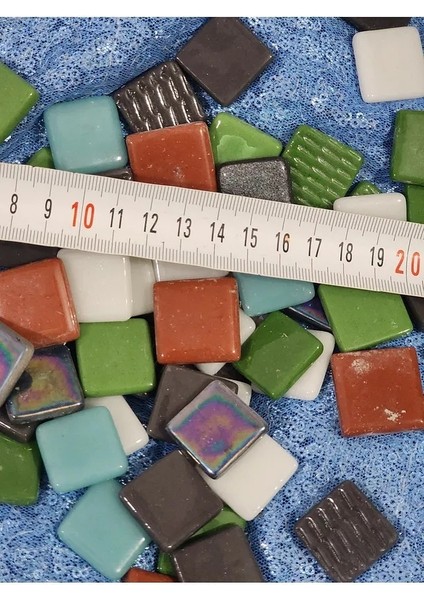 Karışık Renk Desen Sanatsal Cam Mozaik Taşı Tezgah Arası Mozaik (1 kg 240 Adet) fiyatları