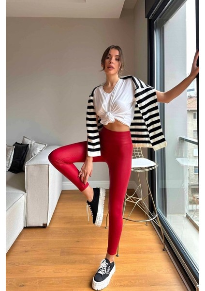 Kadın Yüksek Bel Içi Şardonlu Fırsat Ürün Toparlayıcı Tayt fırsatları