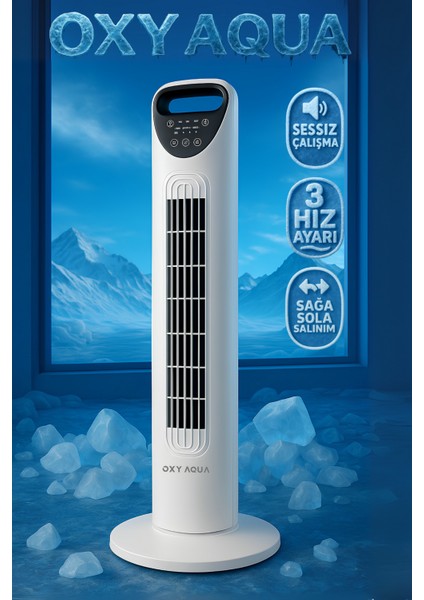 OA-311 Kule Tipi Vantilatör - Zaman Ayarlı Kumandalı Soğutucu Vantilatör