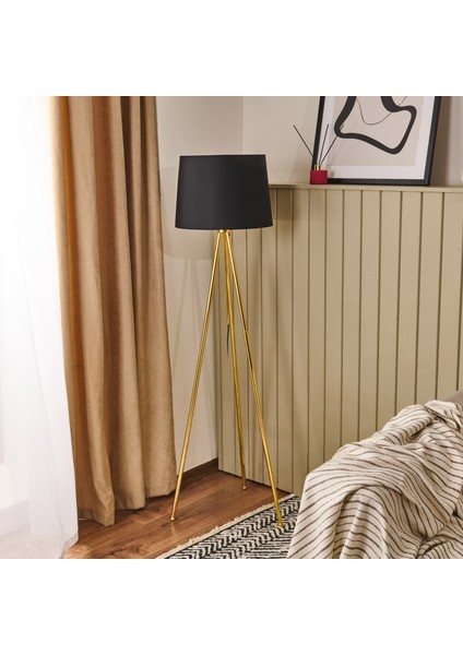 Lighting Manhattan Tripod Lambader - Siyah / Altın
