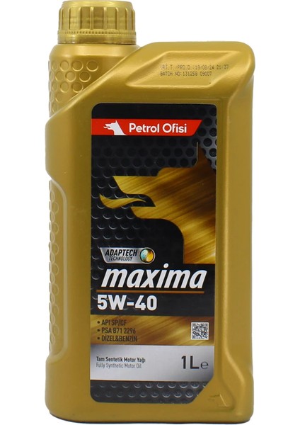 Maxima 5W-40 1 Lt Benzinli - Dizel Motor Yağı 2025 Üretim
