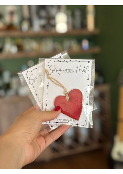 El Yapımı Seramik Kalp 10 Adet Kına, Söz, Nişan, Düğün Hediyelik